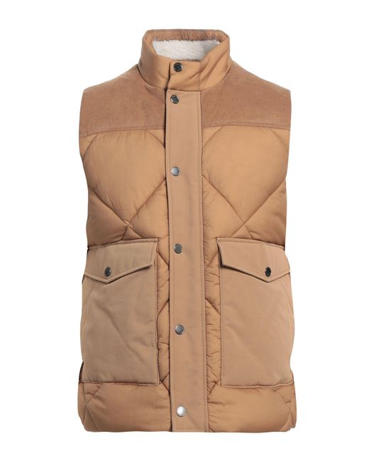 Michael Kors Brown Camel Vest Recycled Nylon, Cotton for men