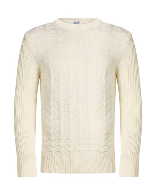 PHILOTINTO White Sweater Merino Wool, Acrylic for men