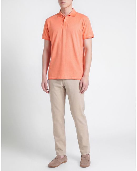 Ploumanac'h Orange Polo Shirt Cotton, Elastane for men
