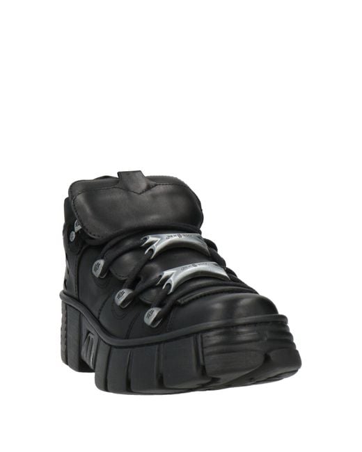 Botines De Caña Alta New Rock de color Black