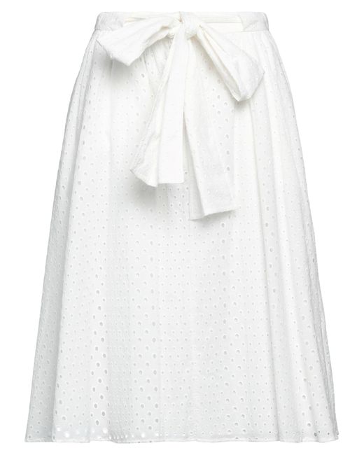KENZO White Midi Skirt Cotton