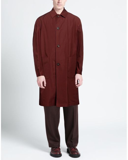 Hevò Red Overcoat & Trench Coat for men