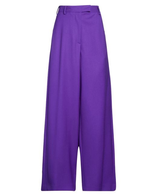 Dries Van Noten Purple Pants Wool, Elastane