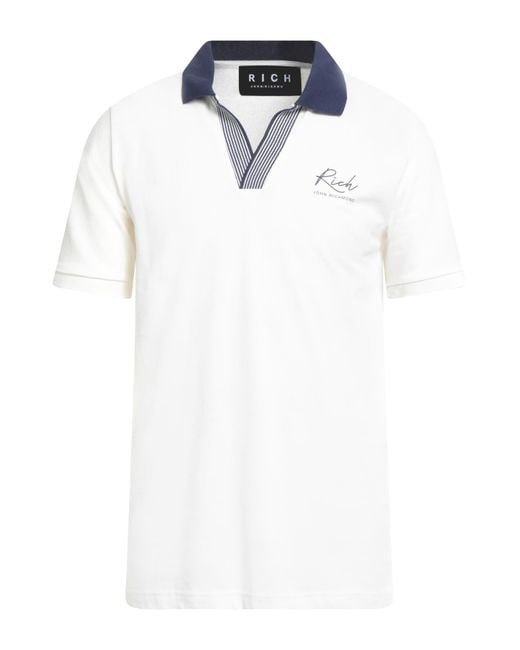 John Richmond White Polo Shirt Cotton for men