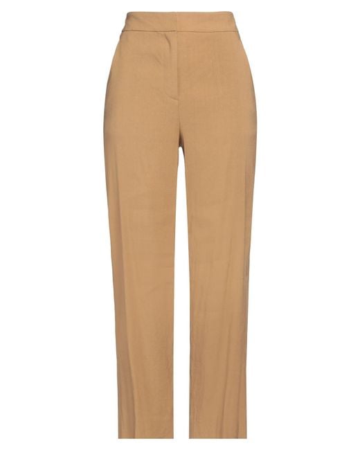 Veronica Beard Natural Camel Pants Polyester, Viscose, Elastane