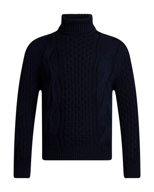 LUIGI GENTILE Blue Turtleneck Mohair Wool for men