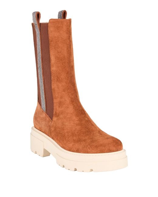 Fabiana Filippi Brown Ankle Boots Leather