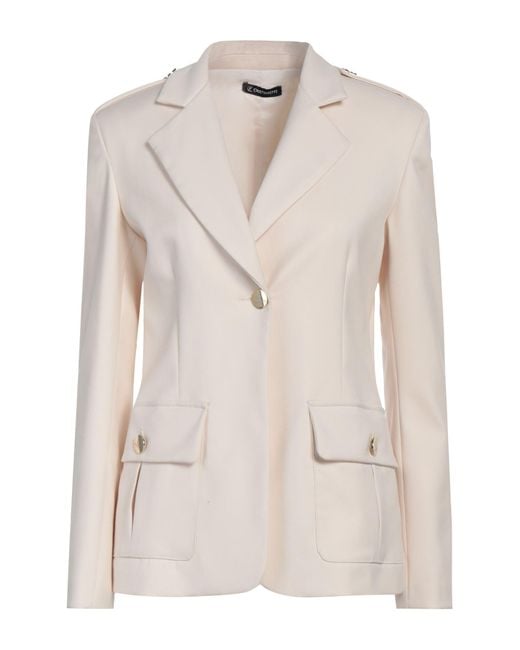 Cristinaeffe Natural Cream Blazer Polyester, Viscose, Elastane