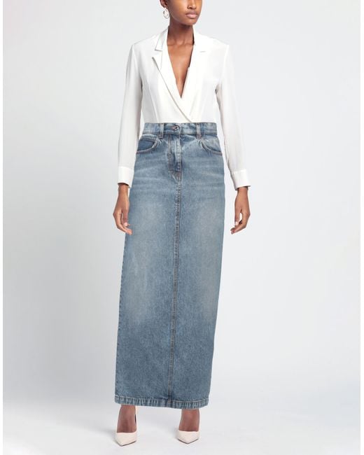 MSGM Blue Maxi Skirt