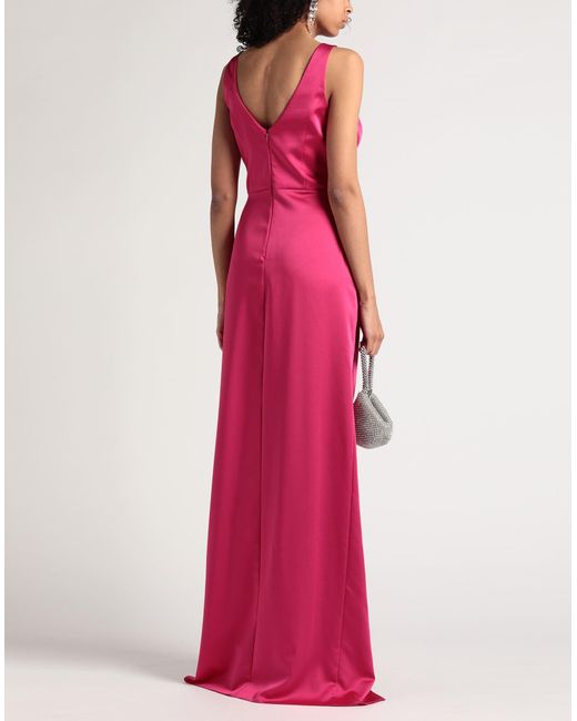 Forever Unique Pink Fuchsia Maxi Dress Polyester, Lycra