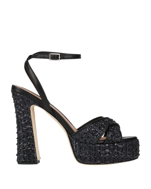 J.A.P. JOSE ANTONIO PEREIRA Black Sandals Textile Fibers