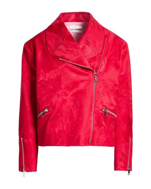 DES_PHEMMES Red Jacket Cotton, Viscose