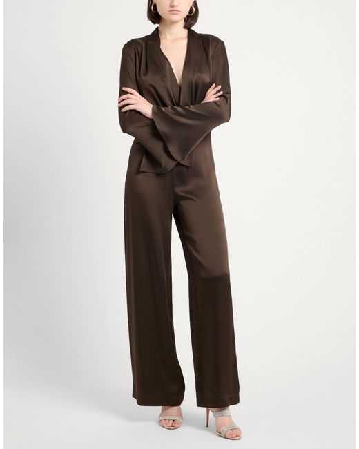 Semicouture Brown Dark Jumpsuit Acetate, Viscose