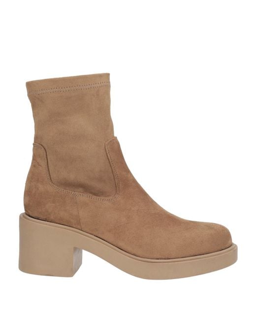 Emanuélle Vee Brown Ankle Boots Textile Fibers