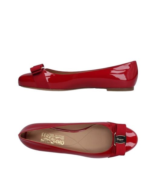 Ferragamo Women's Red Ballet Flats