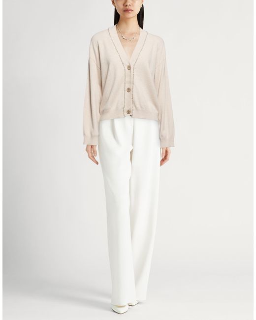 Fabiana Filippi Natural Cardigan Virgin Wool, Silk, Cashmere