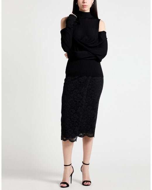 Alberta Ferretti Black Turtleneck Virgin Wool, Cashmere