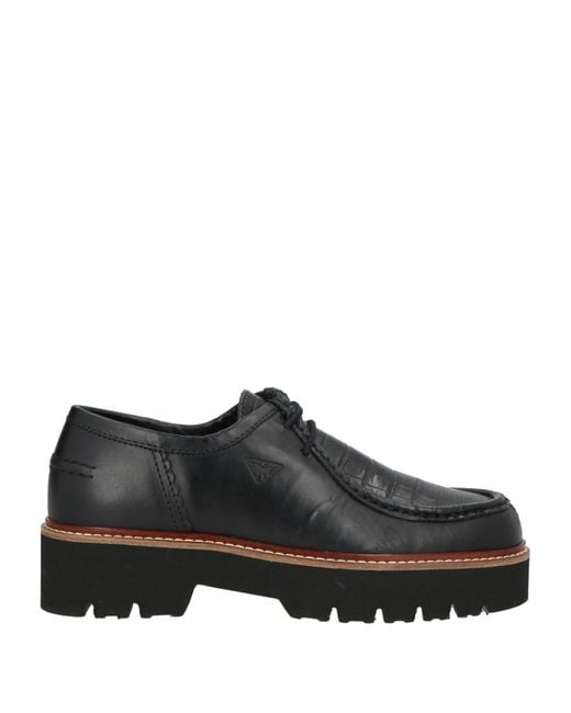 Docksteps Black Lace-Up Shoes Leather