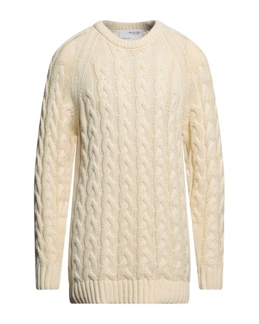 SELECTED White Sweater for men