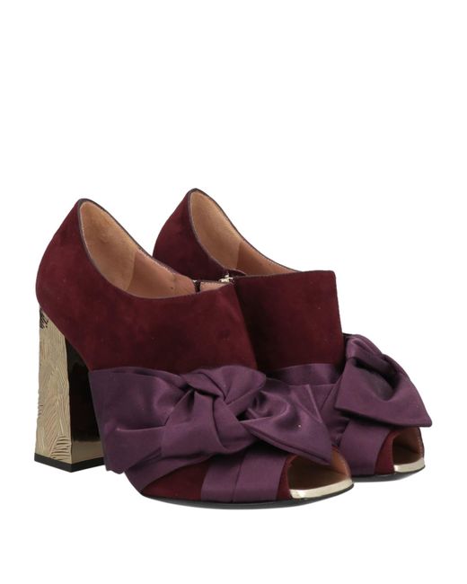 Pollini Purple Ankle Boots Soft Leather
