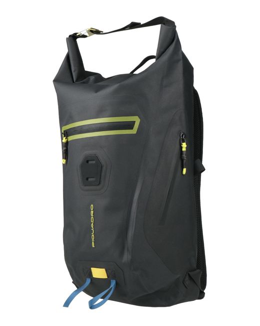 Piquadro Black Backpack Recycled Polyamide, Metal for men