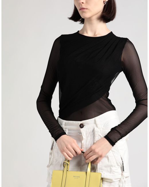 Pinko Black T-Shirt Polyamide, Elastane
