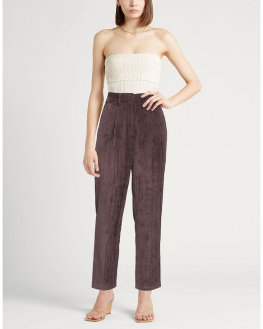 Sandro Ferrone Purple Pants Polyester, Nylon, Elastane