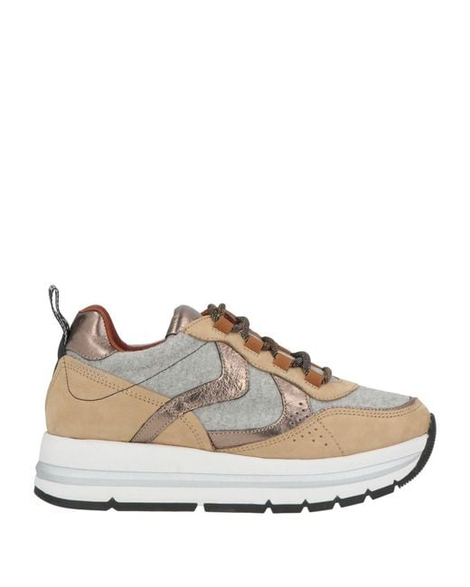 Voile Blanche Natural Sand Sneakers Leather, Textile Fibers