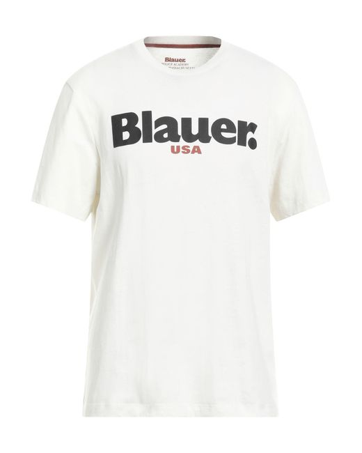 Blauer White T-Shirt Cotton for men