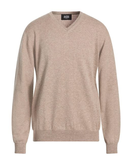 Alpha Studio Natural Light Sweater Cashmere for men