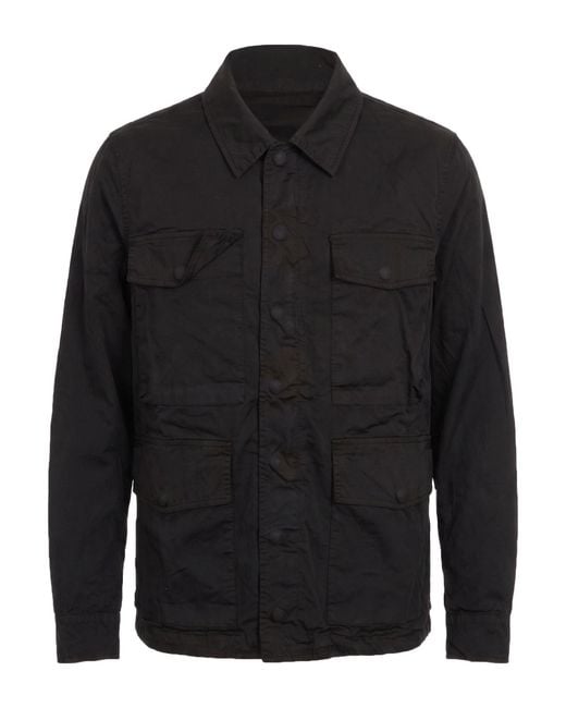 Crossley Black Jacket Cotton, Elastane for men