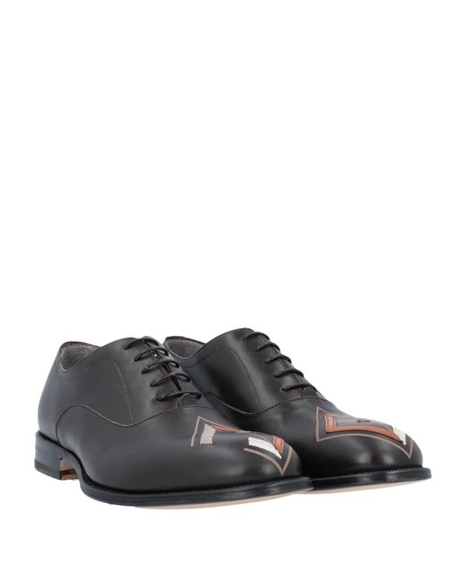 Pollini Gray Dark Lace-Up Shoes Calfskin for men