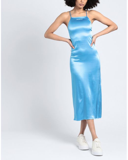 Calvin Klein Blue Midi-Kleid
