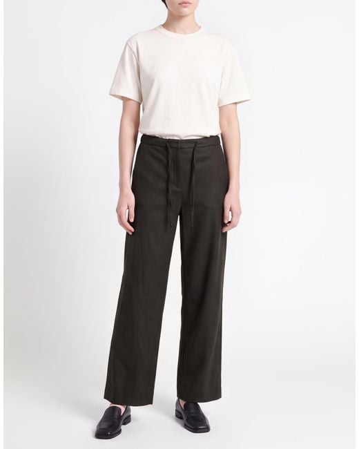 Max Mara Gray Charcoal Pants Virgin Wool, Elastane