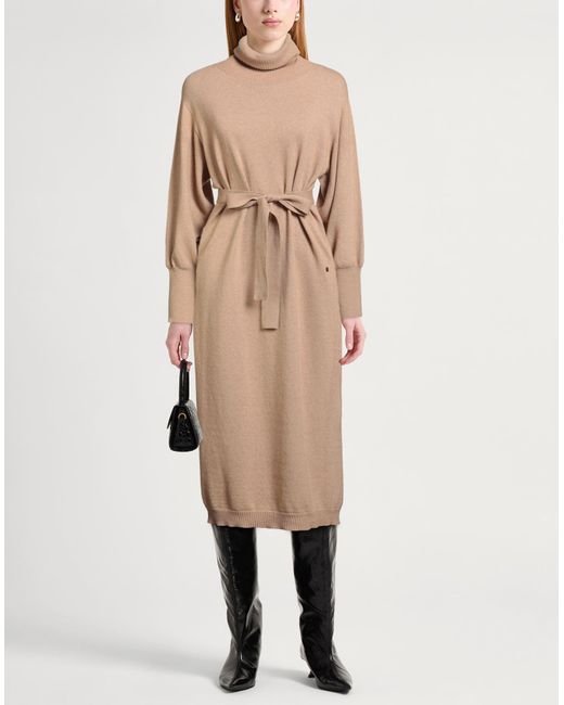 Ottod'Ame Natural Midi Dress Merino Wool, Viscose, Polyamide, Cashmere