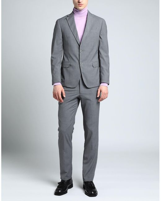 BERNESE Milano Gray Light Suit Polyester, Rayon, Elastane for men