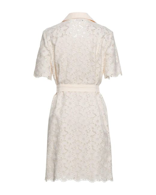 Sandro Natural Ivory Mini Dress Cotton, Polyester