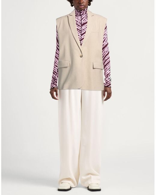 Ba&sh Natural Tailored Vest Viscose, Polyester, Elastane