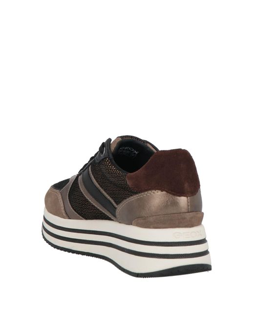 Geox Brown Taupe Sneakers Leather