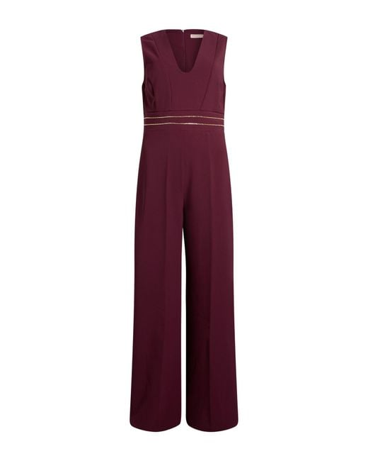 Rinascimento Purple Burgundy Jumpsuit Polyester, Elastane