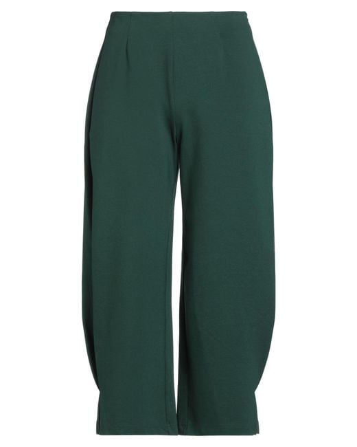 Rose' A Pois Green Emerald Pants Viscose, Nylon, Elastane