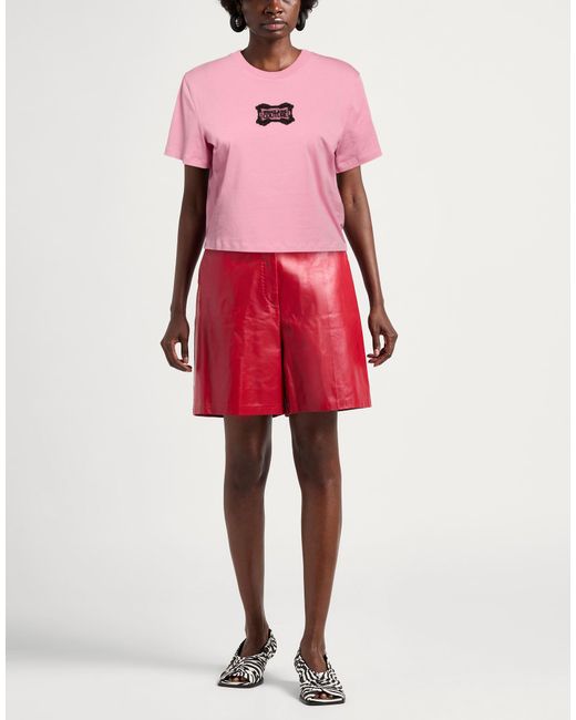 Versace Jeans Couture Pink T-Shirt Cotton, Elastane