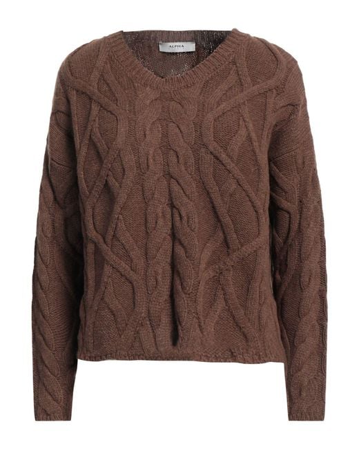 Pullover Alpha Studio en coloris Brown