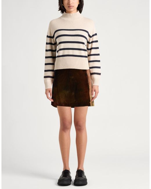 Roberto Collina Brown Mini Skirt Viscose, Polyamide