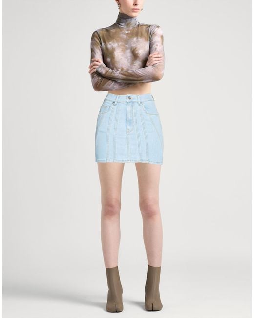 Mugler Blue Denim Skirt Cotton, Elastane