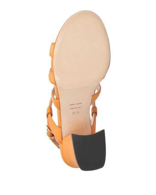 Evaluna Orange Sandals Leather
