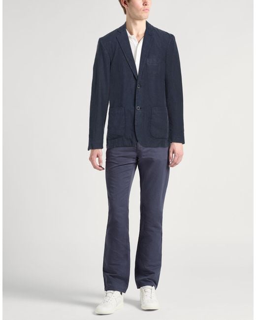 120% Lino Blue Blazer Linen for men