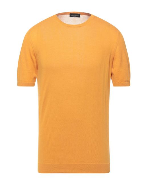 Roberto Collina Orange Sweater Cotton for men