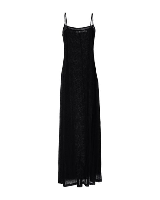 Gestuz Black Maxi Dress Polyamide, Recycled Polyamide, Elastane