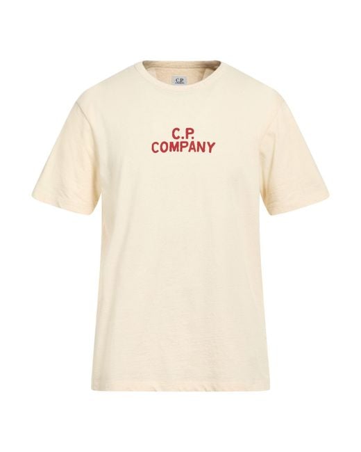 C P Company Natural Cream T-Shirt Cotton for men